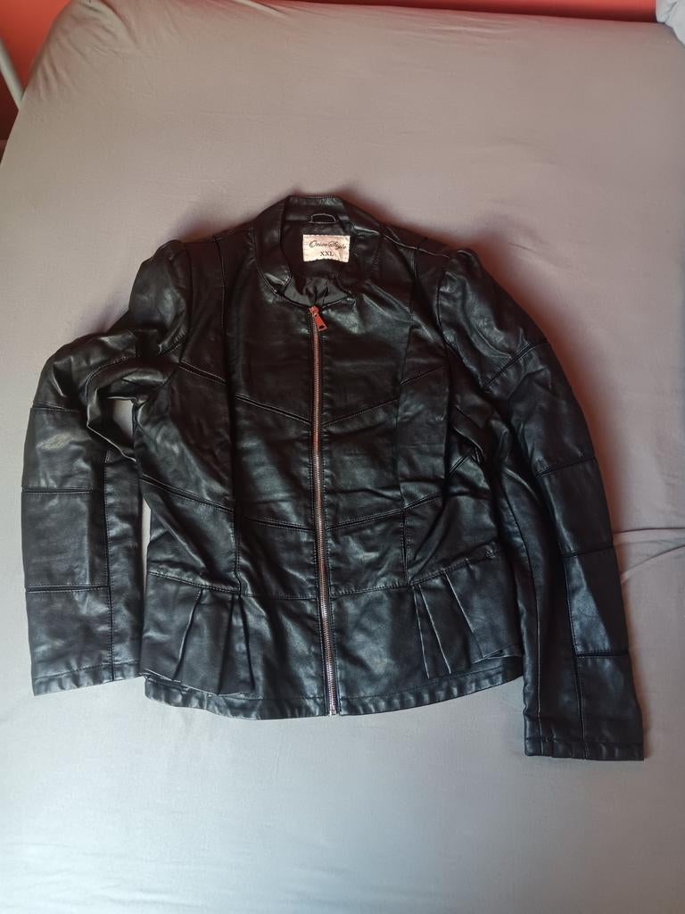 Veste cuir noir, Taille 46/48 (XL) ou plus grande, Enlèvement ou Envoi, Comme neuf, Orice style