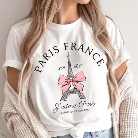 T-shirt Summer vibes in Paris, Wit, Trendy, Nieuw, Ophalen of Verzenden