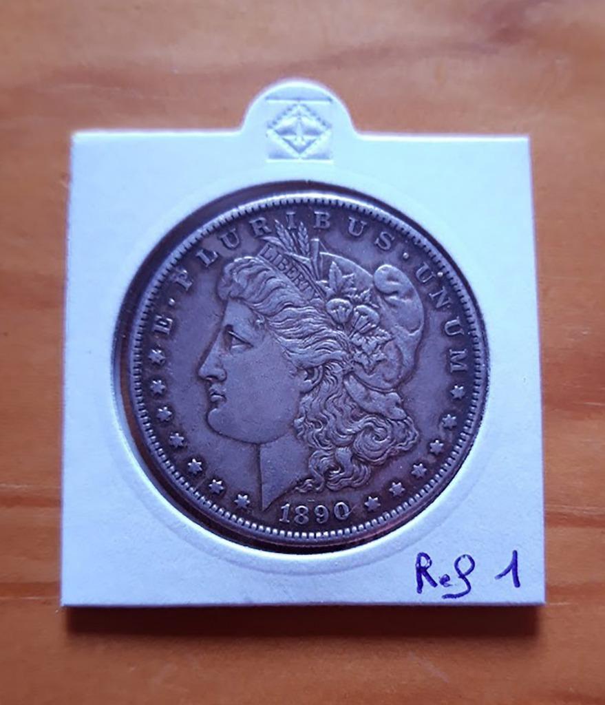 USA 1890 Zilveren Morgan dollar ('S' San Francisco) Near UNC, Verzenden, Noord-Amerika, Losse munt, Zilver