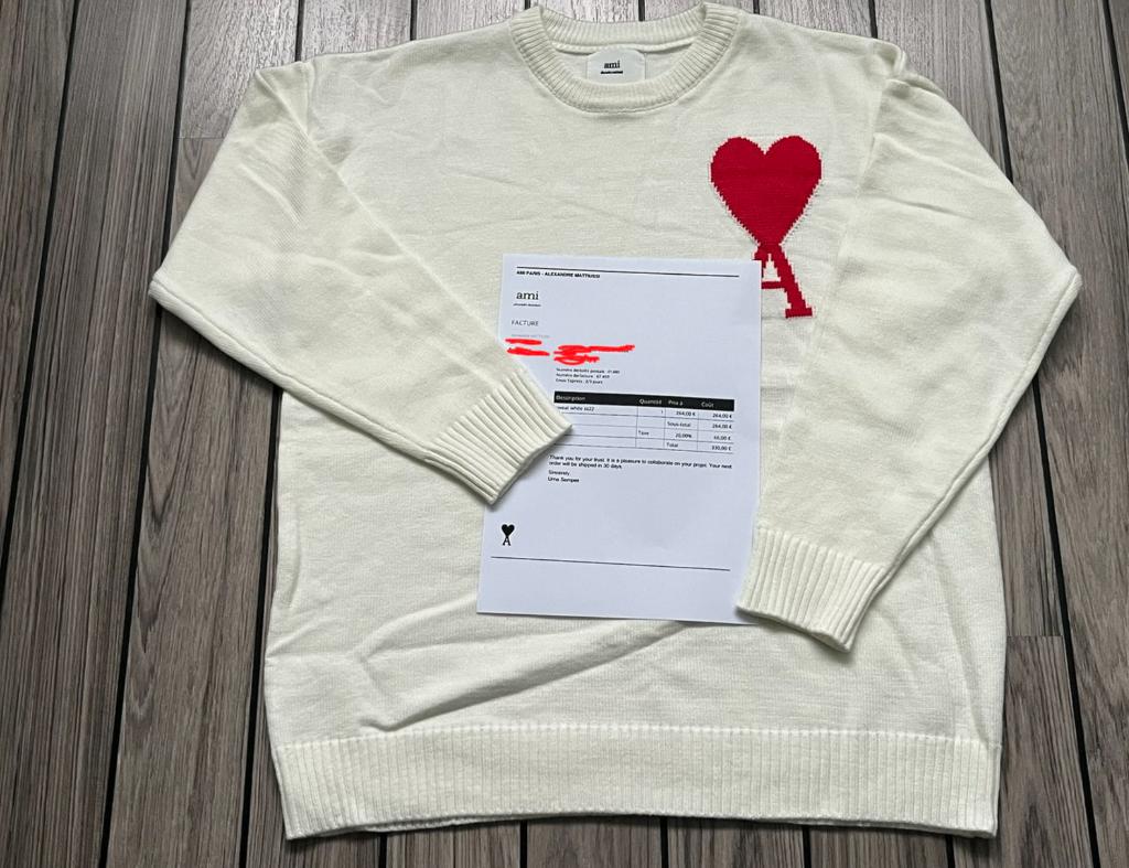 Pull Ami Paris, Neuf, Ami Paris, Blanc, Taille 48/50 (M)