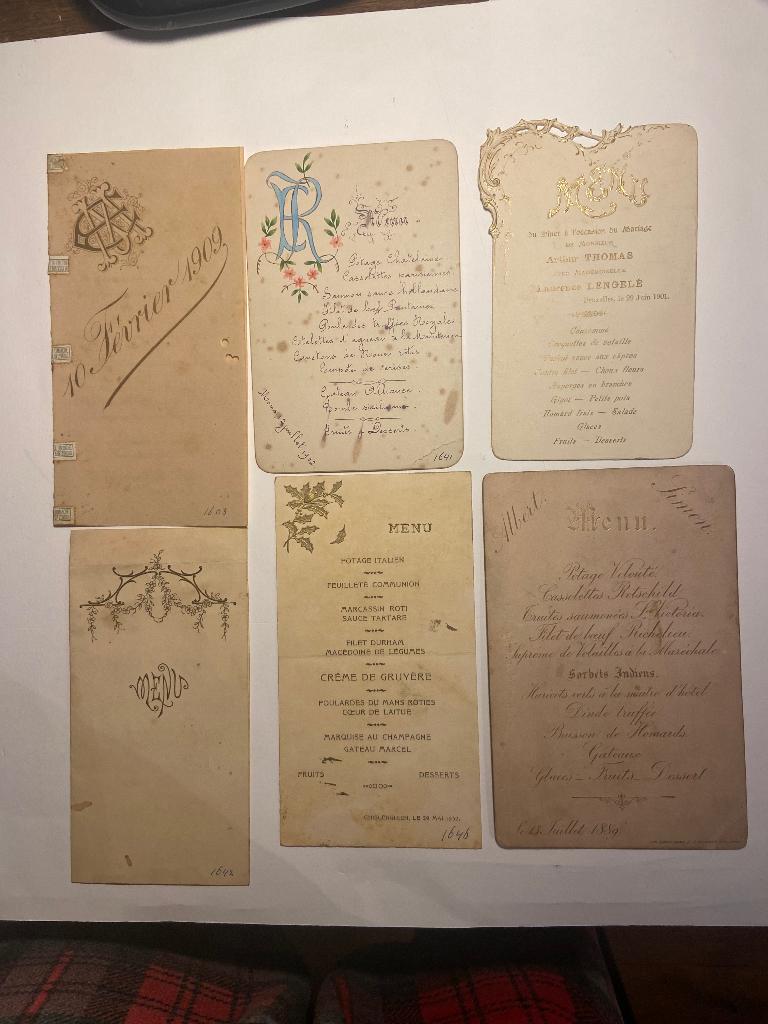 Des menus très anciens en Belgique, Collections, Enlèvement ou Envoi, Utilisé