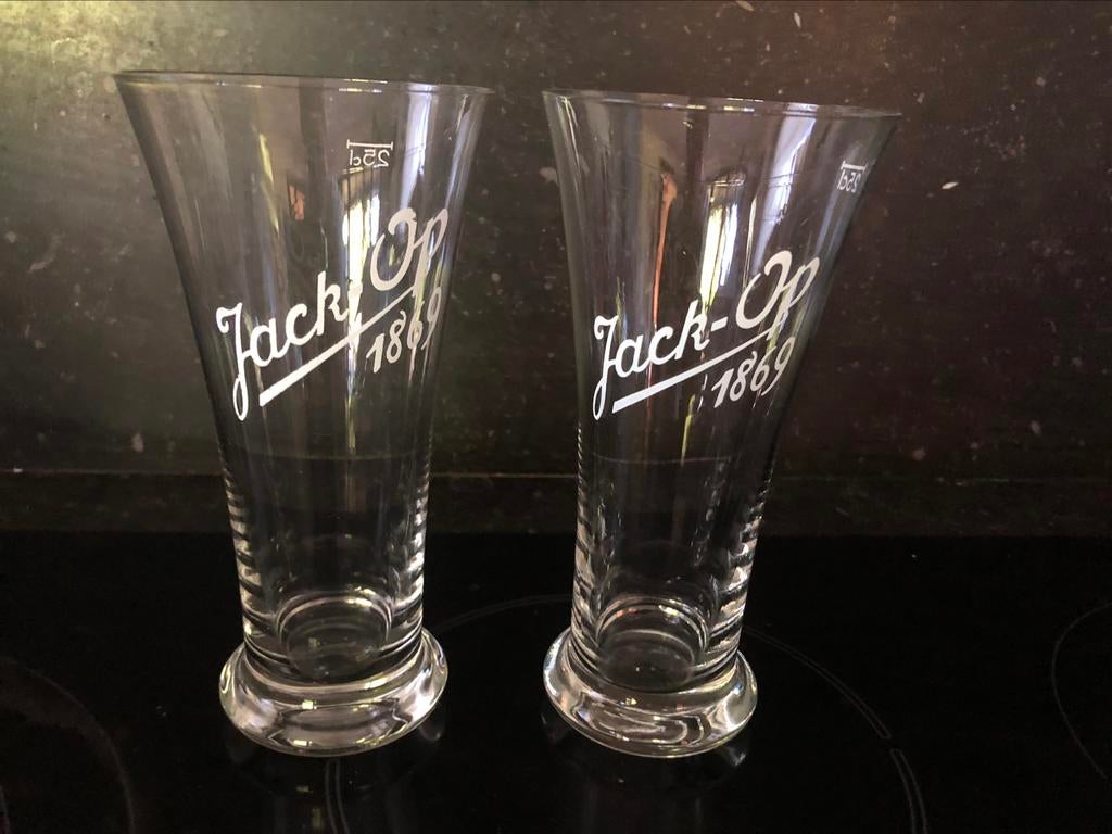 jack-op werchter fluiten 25cl, Verzamelen, Ophalen of Verzenden, Gebruikt, Glas of Glazen, Overige merken