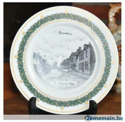 collection 6 assiettes decor différent village de baudour