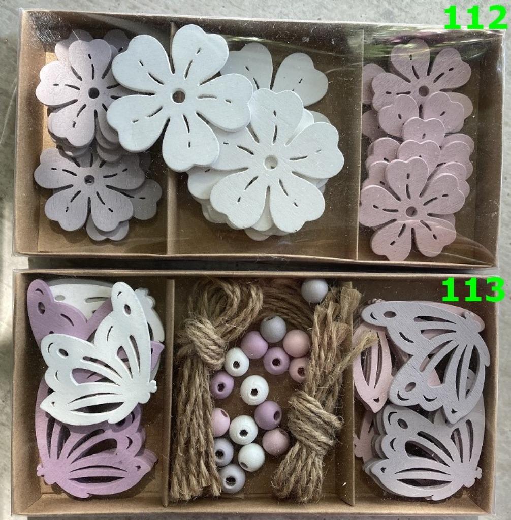 HOUT DECO 112-113 DECO BLOEMEN EN VLINDERS NIEUW, Ophalen of Verzenden, Nieuw
