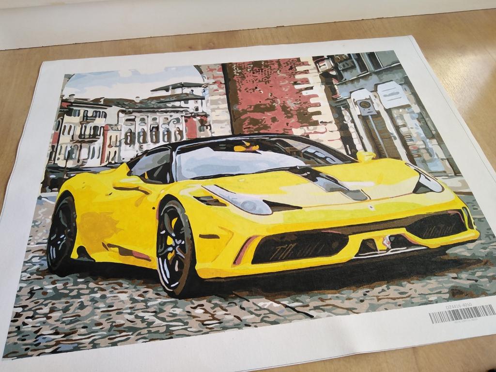 Geschilderde canvas Ferrari, Minder dan 50 cm, Nieuw, Ophalen of Verzenden, Foto of Poster