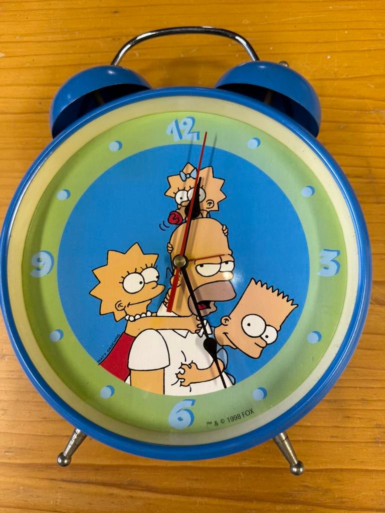 Ouderwetse ring-klok, The Simpsons, Ophalen of Verzenden, Zo goed als nieuw, Analoog, Wekker of Tafelklok
