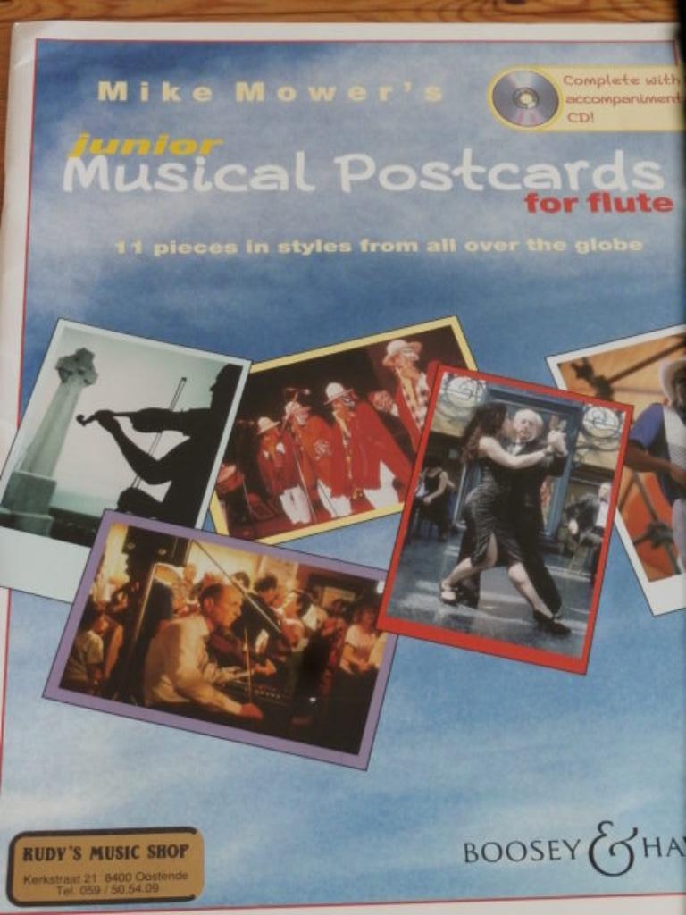 Cartes postales musicales pour flûte-junior-Mike Mor's, Musique & Instruments, Enlèvement ou Envoi, Flûte traversière ou Piccolo