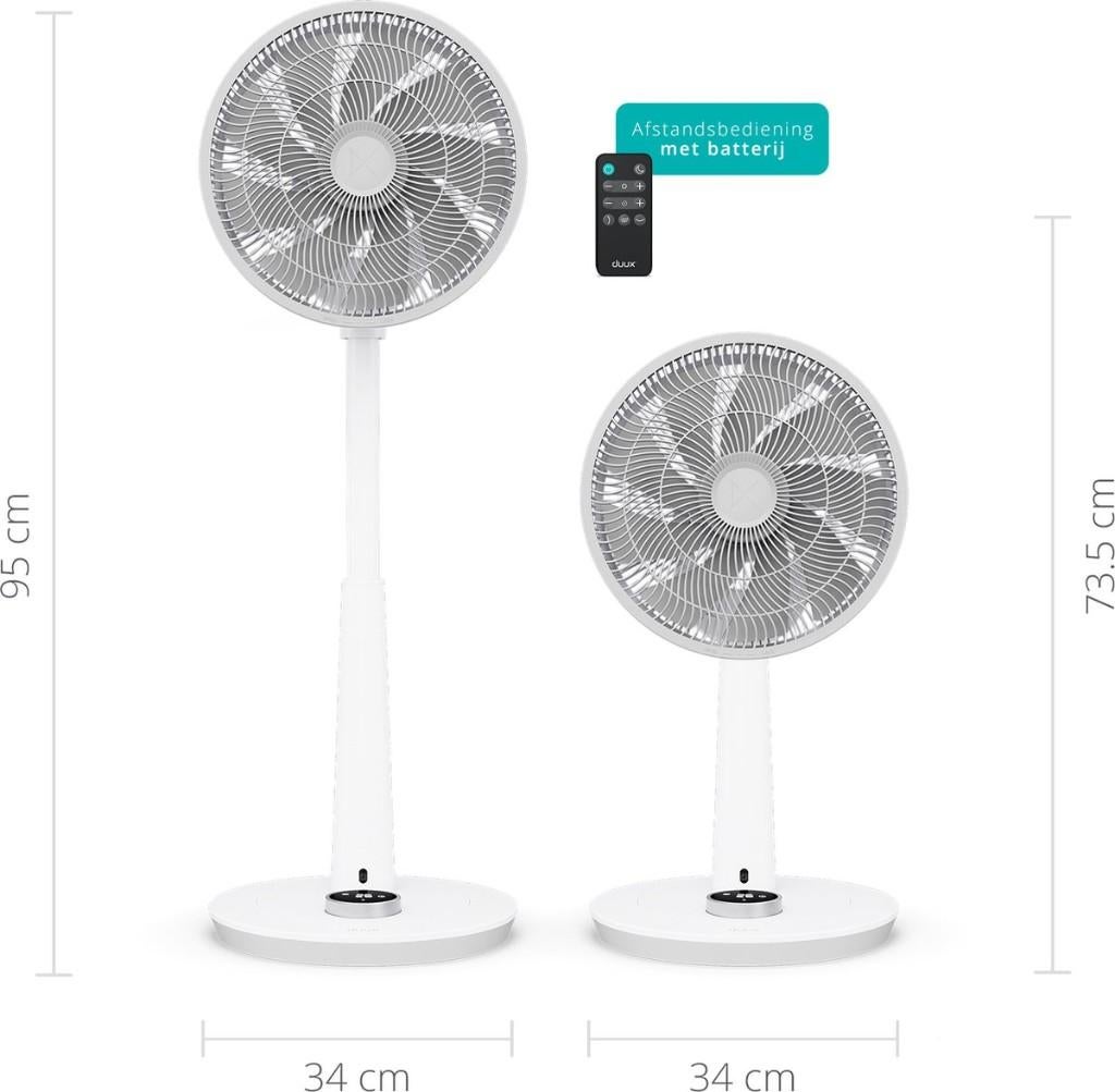 Duux Whisper 2 ventilator met 26 snelheden,Timer&Nachtmodus, Electroménager, Ventilateurs, Utilisé, Ventilateur de trépied, Ventilateur avec télécommande