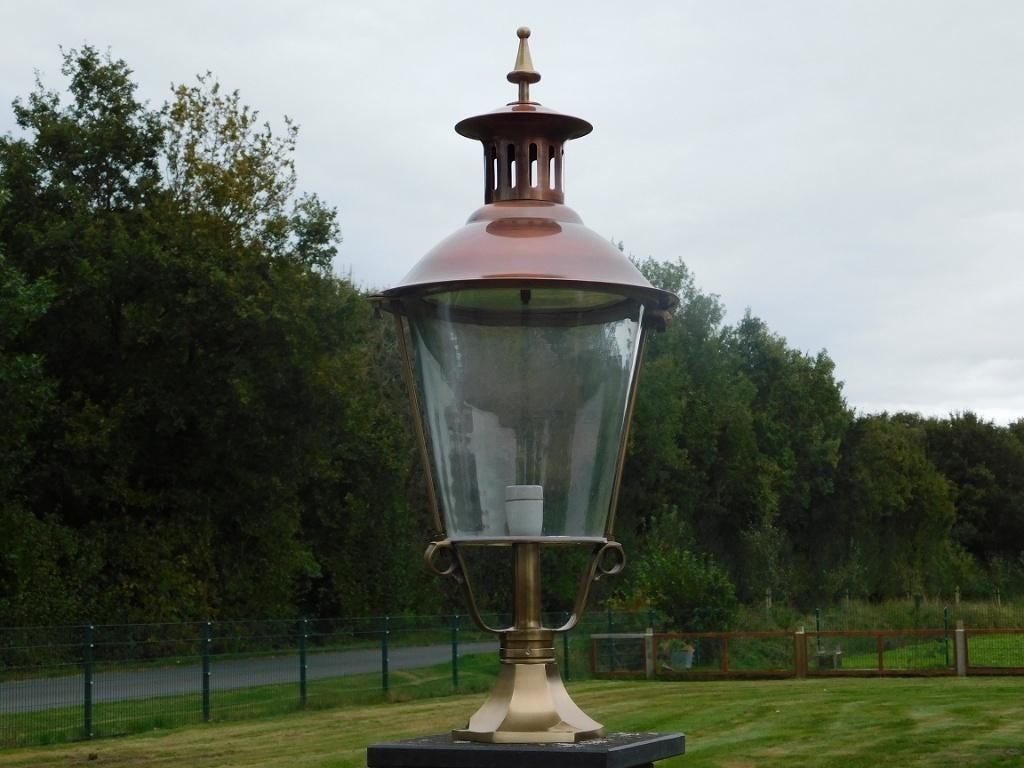 Buitenlamp op Voet - 90 cm - Messing en Koper, Antiek en Kunst, Ophalen of Verzenden