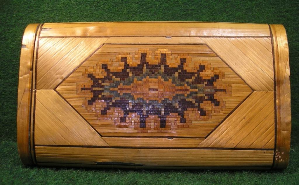 ANCIEN ETUI A CIGARES EN MARQUETTERIE DE PAILLE/19e, Antiquités & Art, Enlèvement ou Envoi