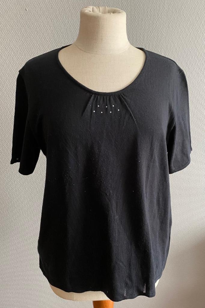 Zwart topje Accent Grave maat 46, Kleding | Dames, Verzenden, Zwart, Zo goed als nieuw, Korte mouw