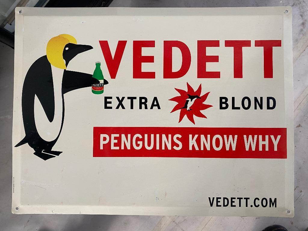 Vedett - panneau publicitaire, Collections, Enlèvement, Utilisé, Panneau publicitaire