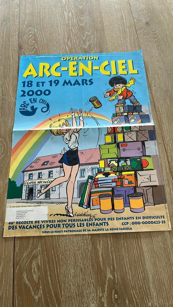 Affiche géante Arc-en-ciel 2000 de Walthery Natacha, Enlèvement ou Envoi, Utilisé