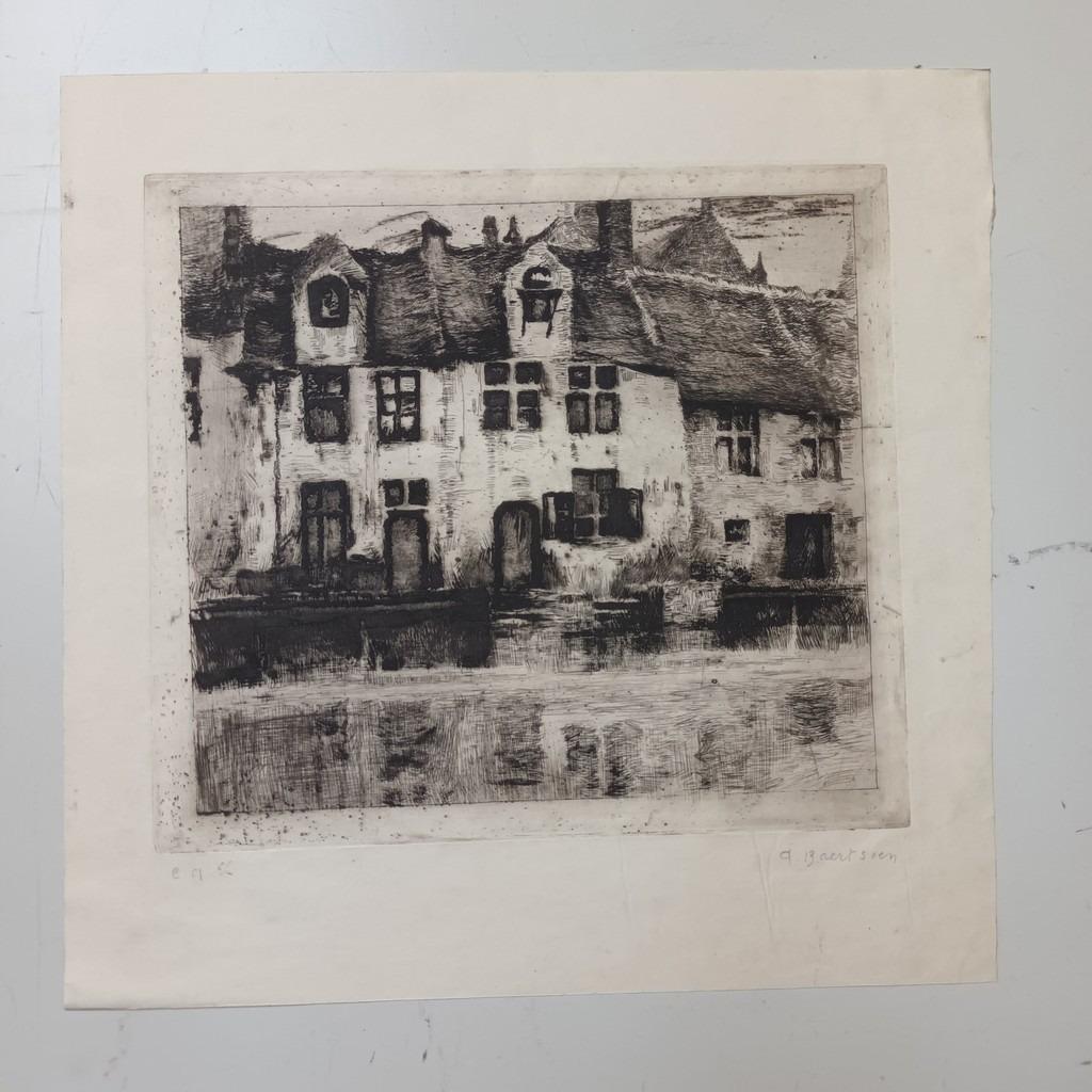 Albert Baertsoen (1866-1922) - Ets, Antiek en Kunst, Kunst | Etsen en Gravures, Ophalen of Verzenden