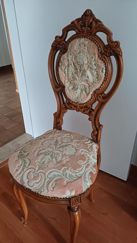 Stoel, antiek, met bekleding, Ophalen