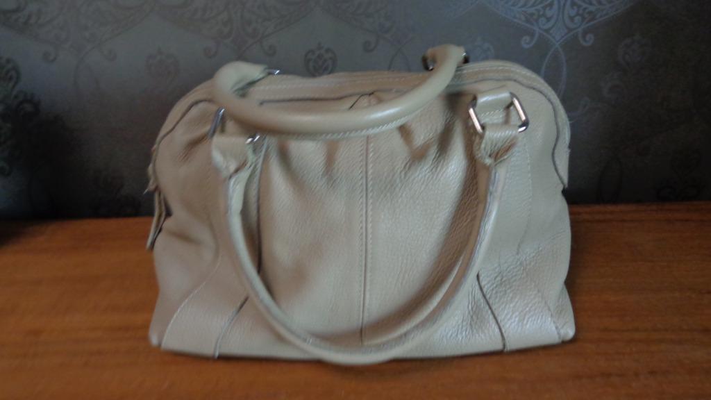 Sac à main en cuir beige, Envoi, Comme neuf, Beige, Sac à main