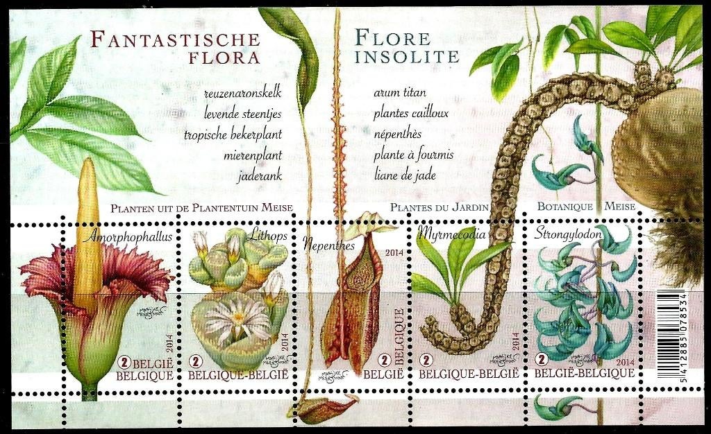 2014 Fantastische flora OBP BL213**, Orginele gom, Ophalen of Verzenden, Zonder stempel, Postfris