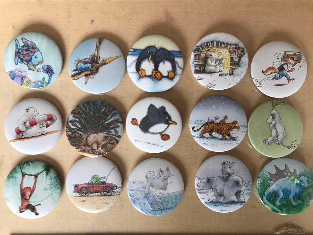 15 buttons van kinderboeken, Ophalen of Verzenden, Zo goed als nieuw