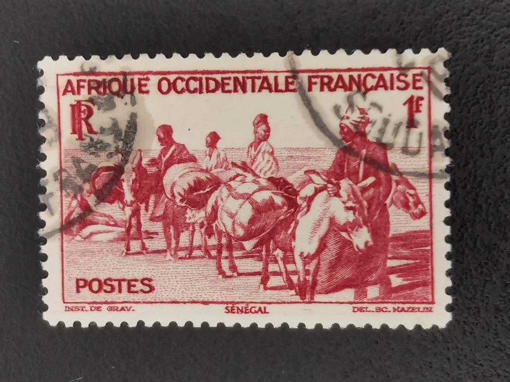Afrique occidentale française 1947 - transport avec des ânes, Enlèvement ou Envoi, Autres pays, Affranchi