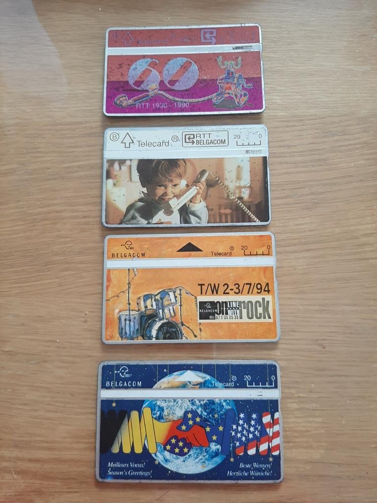 Set Belgacom RTT Telekaarten collectie 4 stuks, Verzamelen, Ophalen of Verzenden