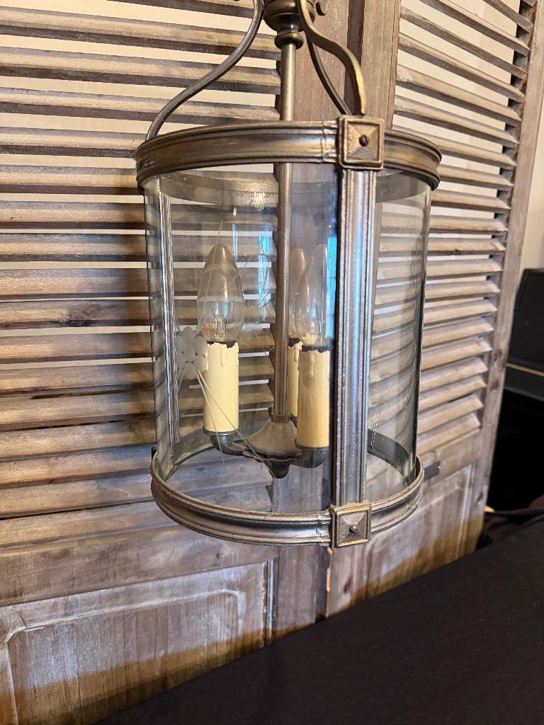 kleine antieke luster met gegraveerd glas, Ophalen