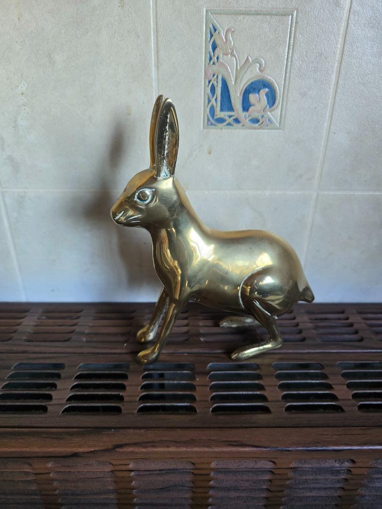 koperen konijn, Antiek en Kunst, Ophalen, Koper