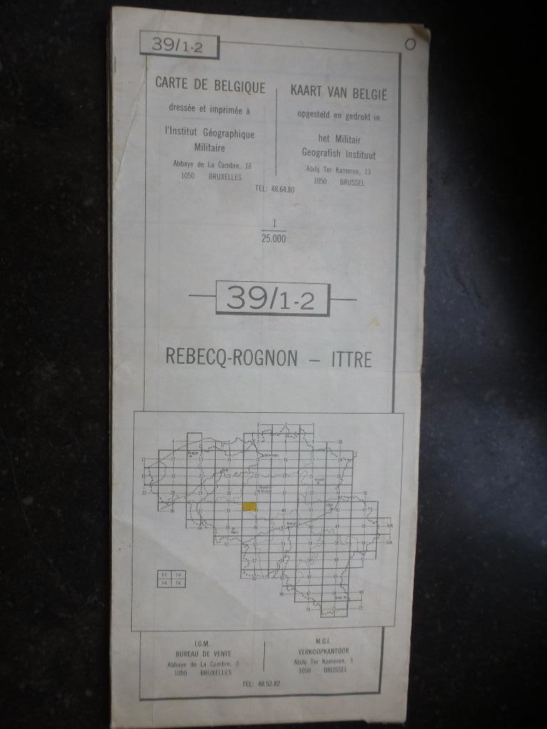 STAFKAART 39 1-2 REBECQ-ROGNON, Gelezen, Overige typen, Ophalen of Verzenden, 1800 tot 2000