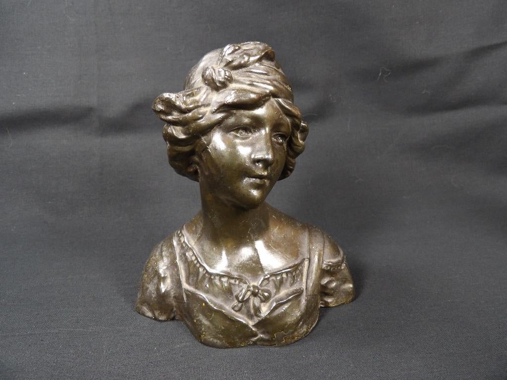 Antieke gesigneerde Art Deco buste, Antiek en Kunst, Ophalen