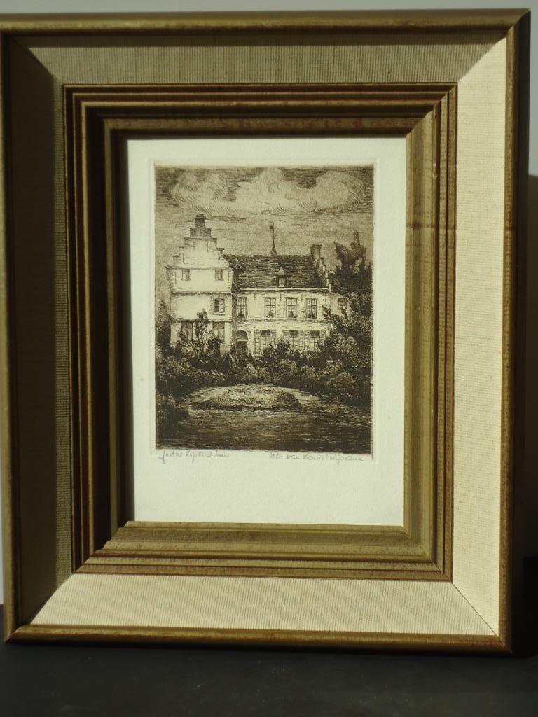 LOUIS RIGAUX 1887-1954 Overijse Justus Lipsius gravure maiso, Enlèvement ou Envoi