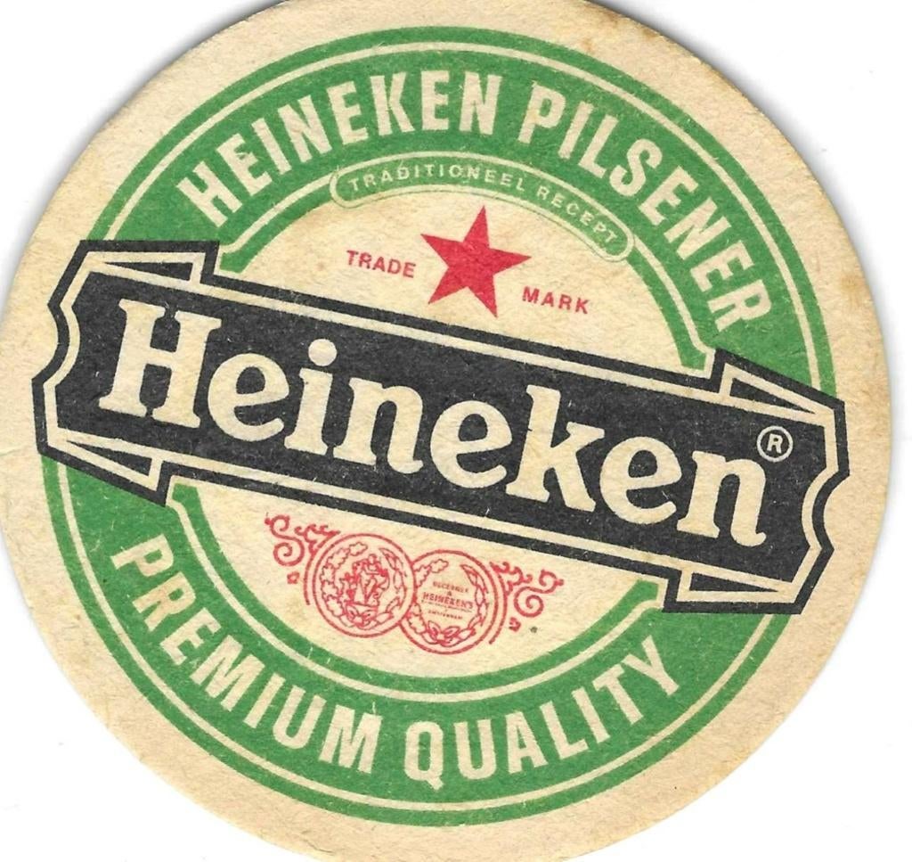 bierviltje 1st Heineken pilsener, Verzamelen, Biermerken, Verzenden, Heineken