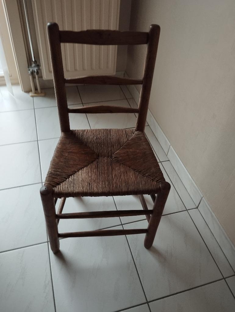 kinderstoeltje met rieten zitting, Gebruikt, Bruin, Eén, Hout