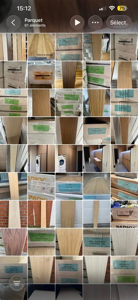 Destockage de parquet semi-massif, Enlèvement, Neuf, Parquet