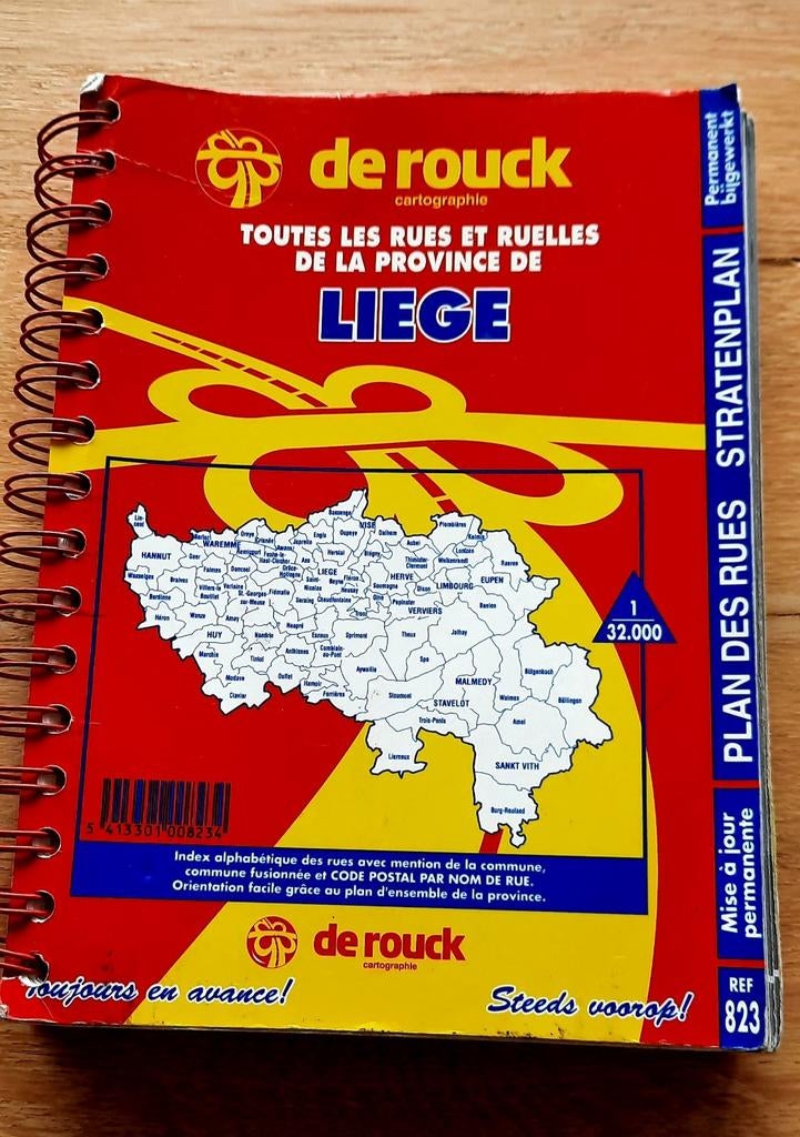 Plan de toutes les rues de la province de liege De rouck, Ophalen, Zo goed als nieuw