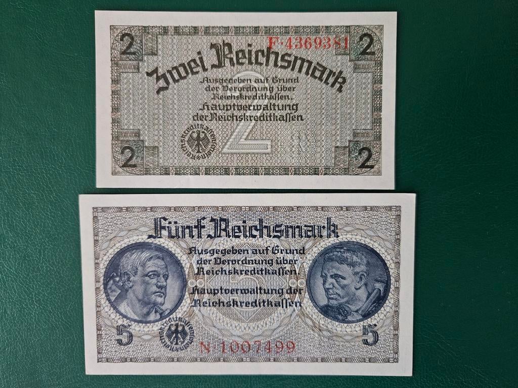 2, 5 Reichsmark, Allemagne, Seconde Guerre mondiale, set AuN, Timbres & Monnaies, Enlèvement ou Envoi, Allemagne, Série