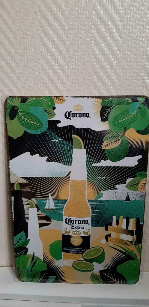Metalen reclamebord Corona bier, Ophalen of Verzenden, Nieuw, Reclamebord, Plaat of Schild