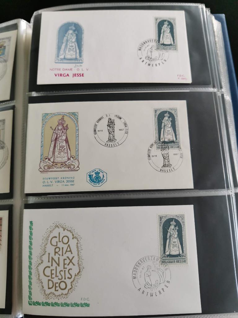 Belgie 1967 - FDC Kerstmis, OLV Virga Jesse, Hasselt, Met envelop, Ophalen of Verzenden, Gestempeld, 1e dag stempel