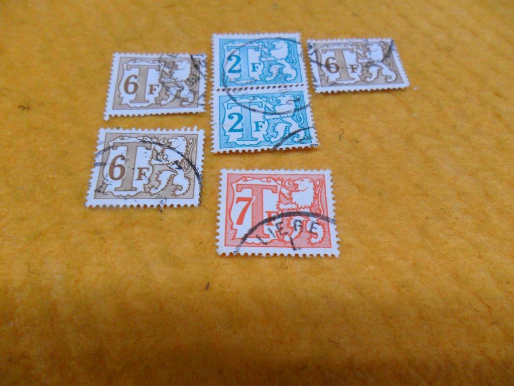 Vintage 6 timbres taxes  oblitérés , Enlèvement, Non oblitéré, Timbre-poste, Europe