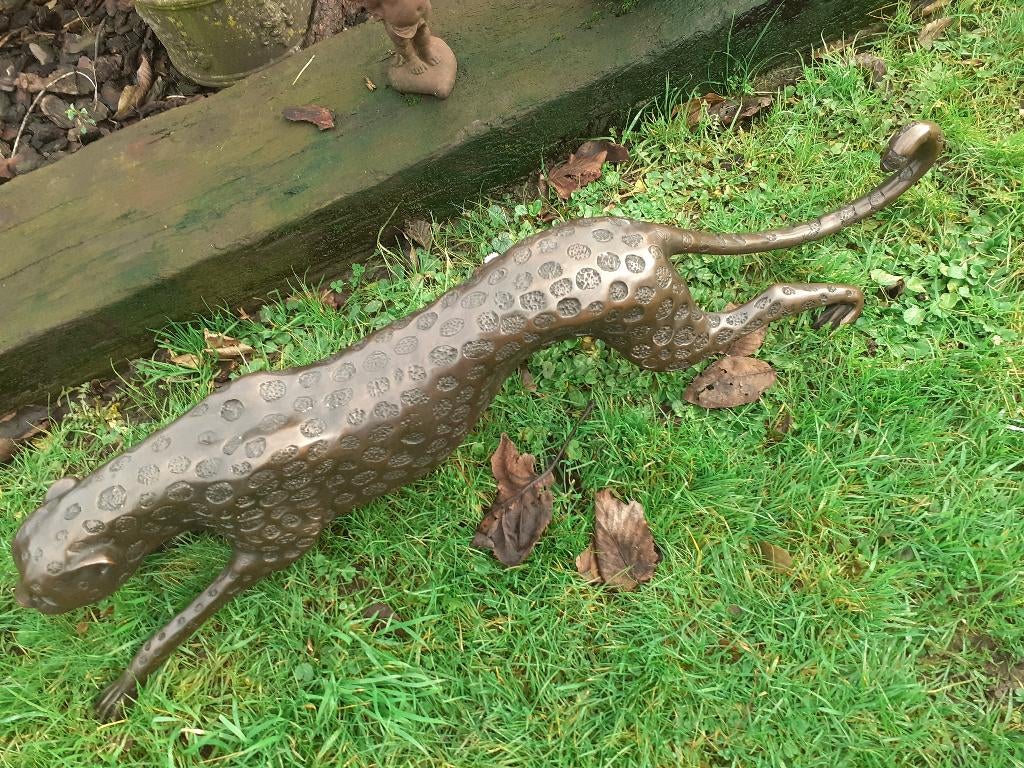 GROTE BRONZEN PANTER (lengte 1,10 m), Ophalen, Brons