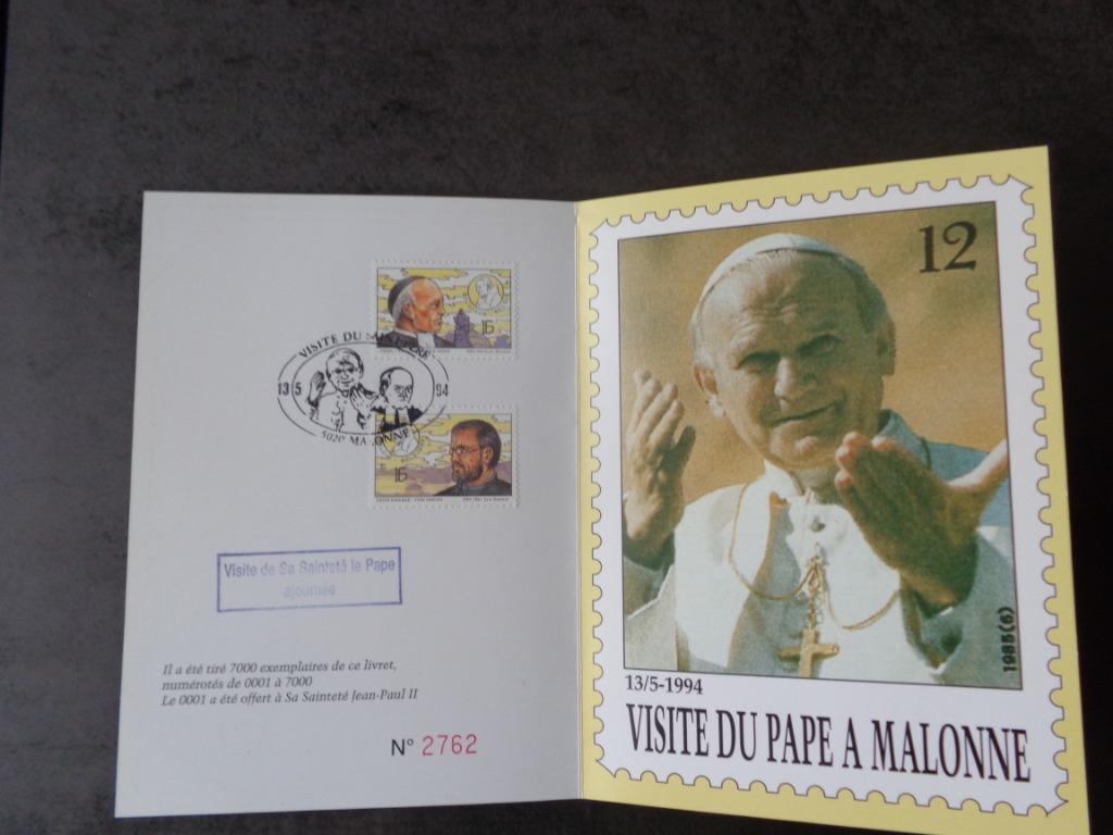 Ancien livret  timbré "Voyage du Pape à Malonne" 1994, Timbres & Monnaies, Enlèvement