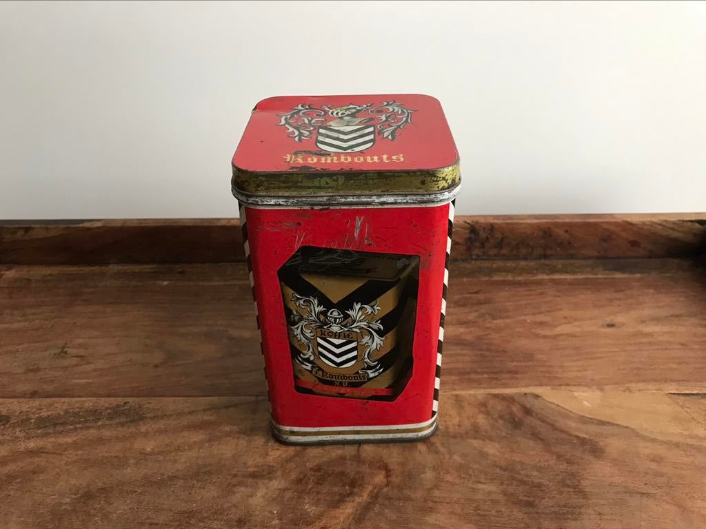 Oud blik blikken doos Rombouts koffie, Collections, Boîte en métal, Enlèvement ou Envoi, Café