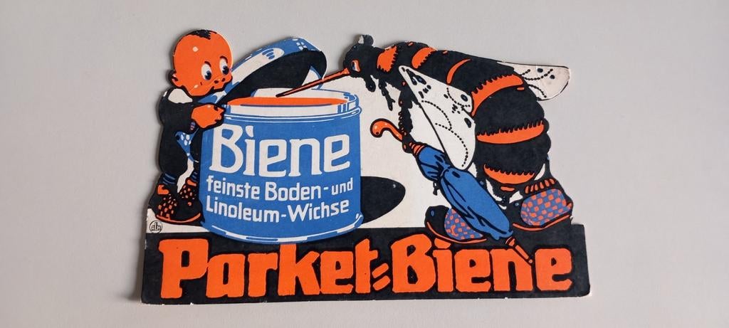 Oude kartonnen reclame Parket Biene, Ophalen of Verzenden, Gebruikt