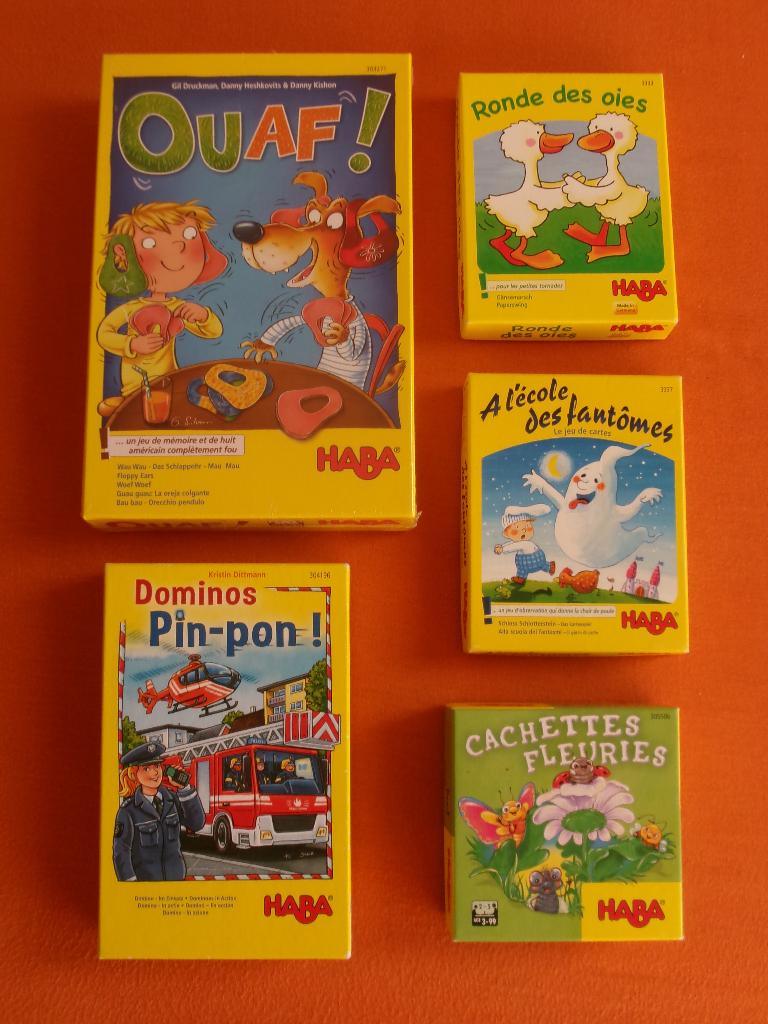LOT DE 5 JEUX DE MARQUE ** HABA **, Trois ou quatre joueurs, Enlèvement, Utilisé