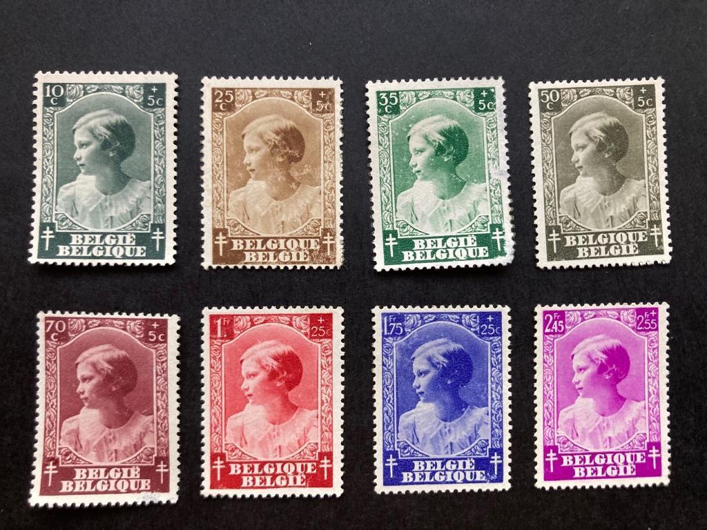 1937 antituberculeux Josephine-Charlotte - COB 458/465**, Orginele gom, Niet gestempeld, Ophalen of Verzenden, Postfris