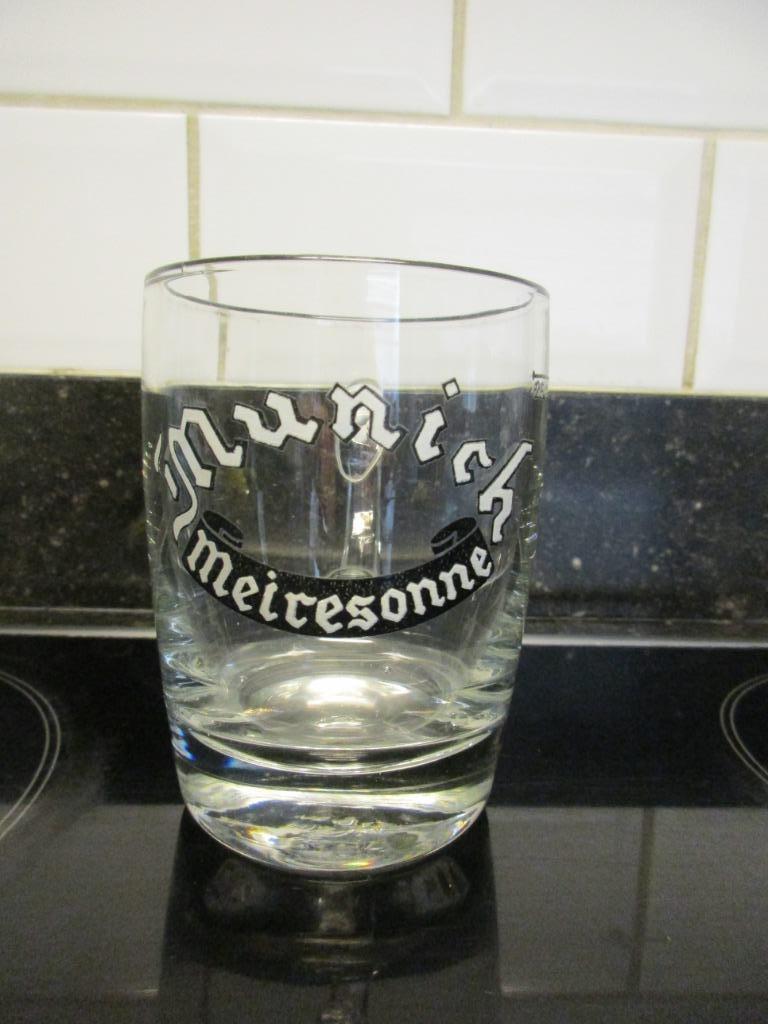 BIERPOT 25 CL MET OOR MUNICH MEIRESONNE BROUWERIJ GENT GAND, Enlèvement ou Envoi, Comme neuf, Verre ou Verres