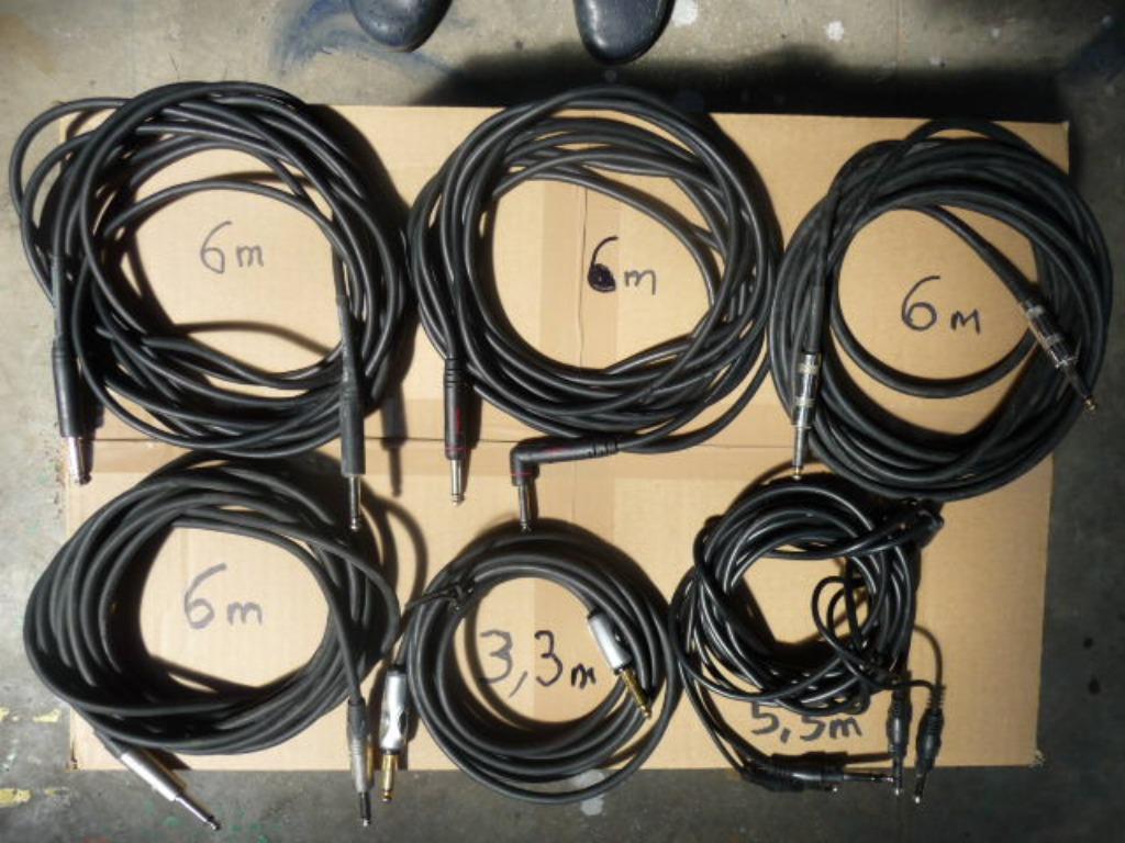 Lot de câbles jack 6,3 mm, Musique & Instruments, Enlèvement ou Envoi, Comme neuf, Haut-parleur ou Amplificateur