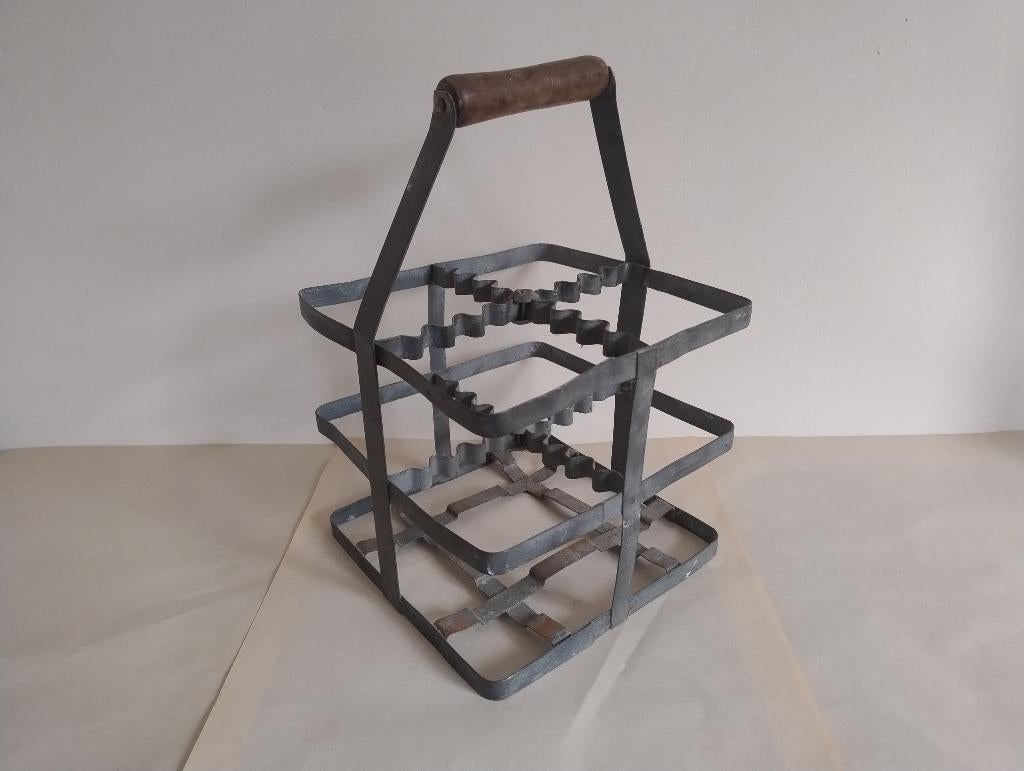 Brocante Franse flessenmand, Ophalen of Verzenden