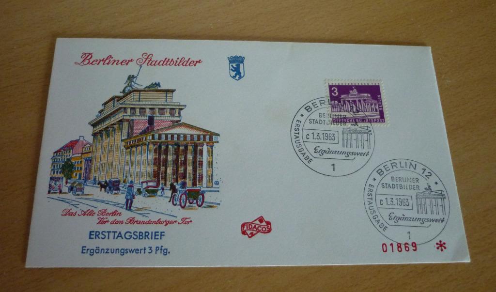 Eerstedagenvelop Deutsche Bundespost Berliner Stadtbilder 63, Postzegels en Munten, Ophalen of Verzenden