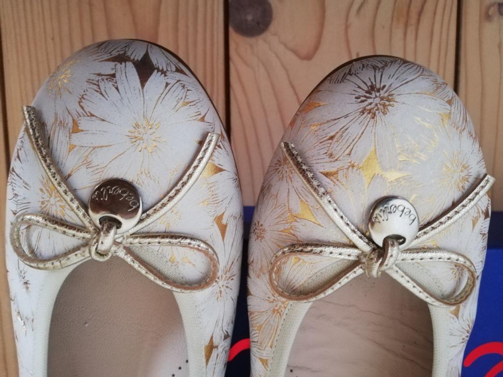 NIEUW Beberlis ballerina's 37 wit -  goud, Kinderen en Baby's, Meisje, Schoenen, Nieuw, Beberlis