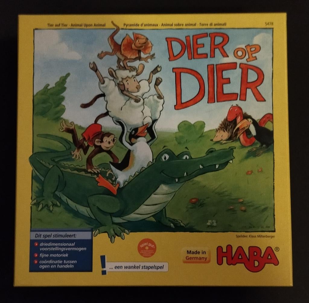 Haba: Dier op Dier, Hobby en Vrije tijd, Ophalen of Verzenden, Gebruikt