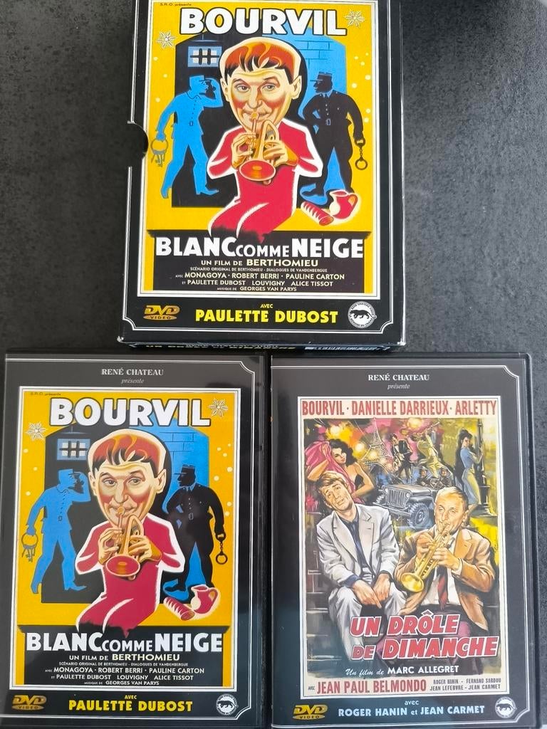 Coffret 2 DVD Bourvil Un drôle de dimanche,Blanc comme neige, Enlèvement ou Envoi, Utilisé